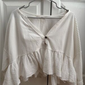 We The Free Ivory Textured Top